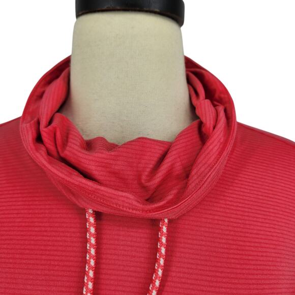 Columbia Piney Ridge Shirt Cowl Neck w/ Drawstrings Subtle Horizontal Stripe - Picture 8 of 10